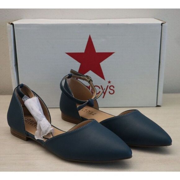 Journee Collection 007501 Women's Sz 8M Blue Bow Ankle Strap Vielo Flats SIB - Picture 1 of 13